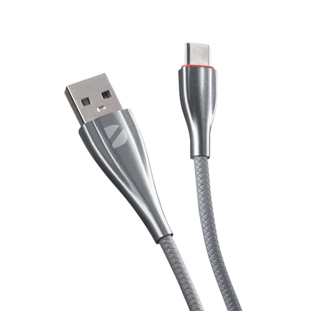 USB кабель Deppa 72289 Ceramic USB-Type-C Grey (1м)