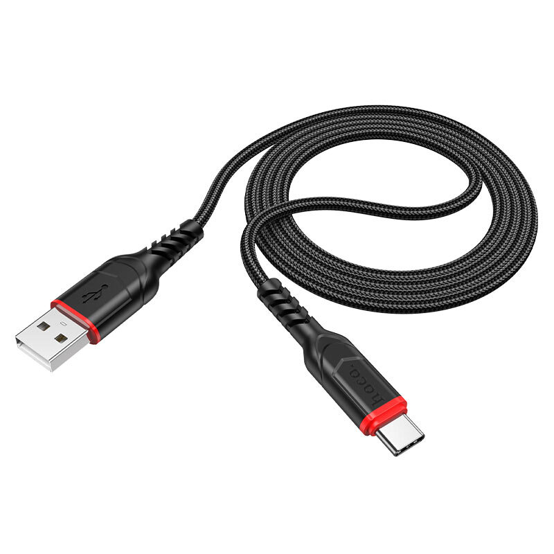 Кабель HOCO X59/ USB  Type-C/ 1m/ 2.4A/ Нейлон/ Черный, (Арт. HC-44920)