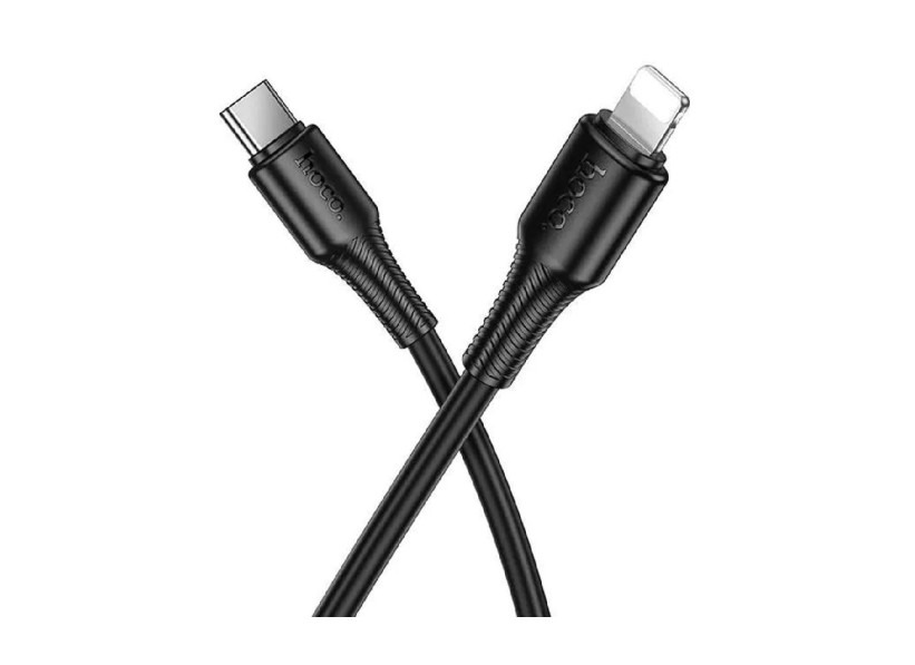 Кабель HOCO X120/ PD Type-C-Lightning/ 1m/ 27W/ Нейлон/ Черный, (Арт. HC-58843)