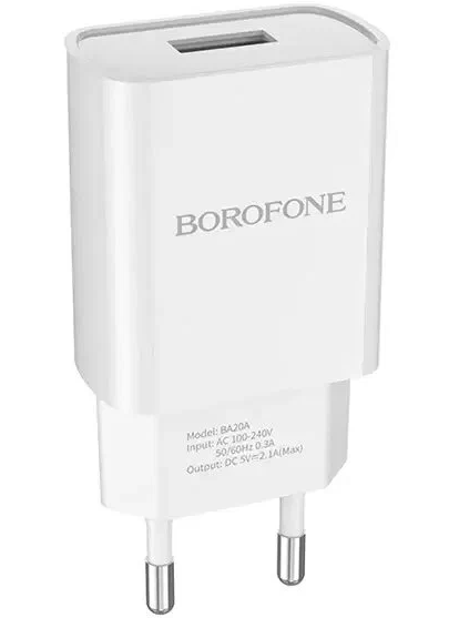 СЗУ BOROFONE BA20A 2100mAh/5V белый