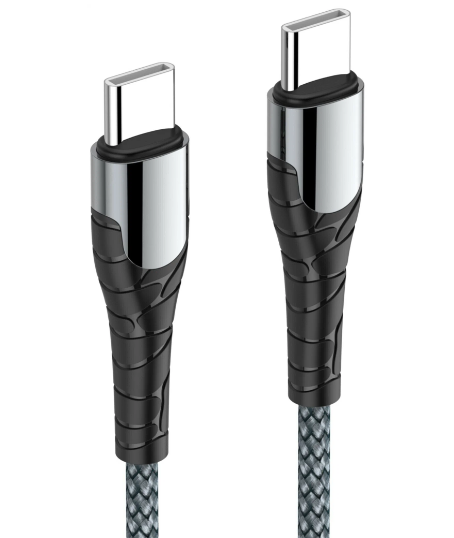 Кабель LDNIO (4619) LC102 Type-C--Type-C 2m 3А Нейлоновая оплетка Gray