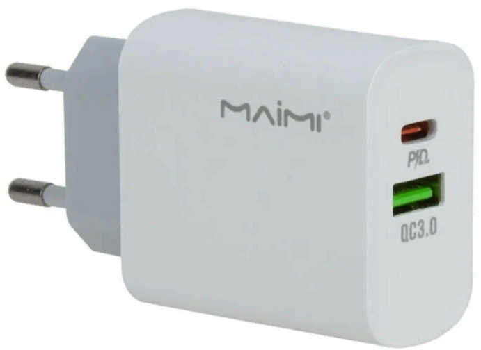СЗУ MAIMI C62 USB+Type-C (PD 3.0) 20W белый