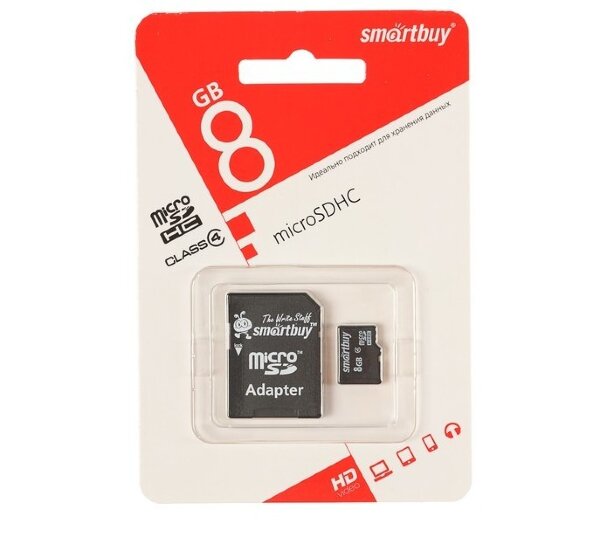 Карта памяти SmartBuy 8GB Class 4 (SB8GBSDCL4-01)