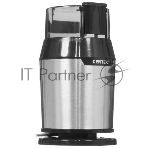 Кофемолка Centek CT-1362 (сталь) 200Вт, 60гр, стальн стакан, стальн чаша, прозрачная крышка