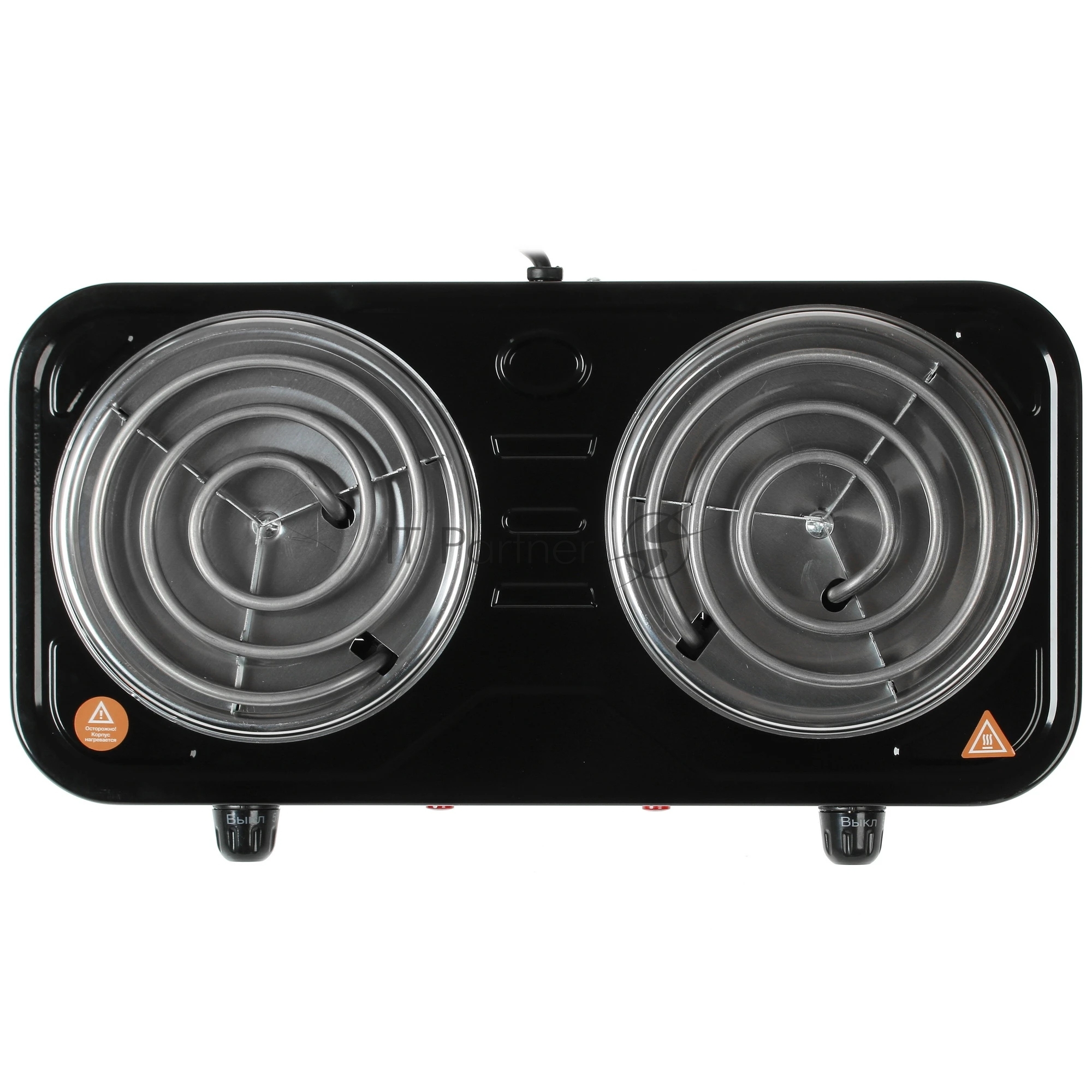 Плита настольная электрическая Blackton Bt HP206B чёрный, ТЭН, конфорки - 2, эмаль, поворотные переключатели