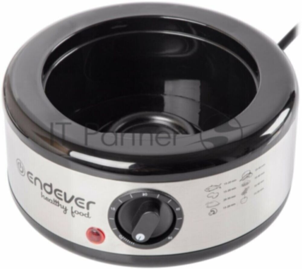 Пароварка Endever Vita-173 черный/стальной, 6 л, ярусы - 3, 800 Вт, механическое
