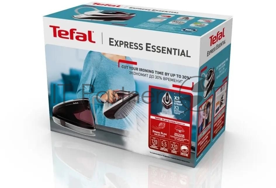 Парогенератор Tefal SV6120E0 белый/бордовый, 2200 Вт, 120 г/мин, 320 г/мин, 1400 мл