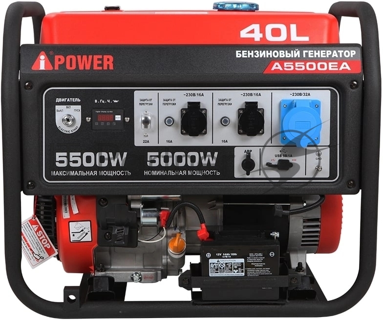 Бензиновый генераторй A-iPOWER A5500EA 20106 5кВт, 230В/50Гц, электростартер, разъем ATS