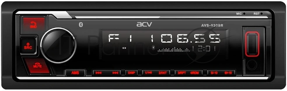 Автомагнитола ACV AVS-920BR, 1 DIN, Bluetooth, USB Type-A, AUX