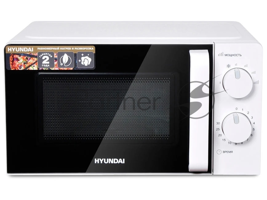 Микроволновая печь Hyundai HYM-M2038 белый, 20 л, 700 Вт, переключатели — поворотный механизм