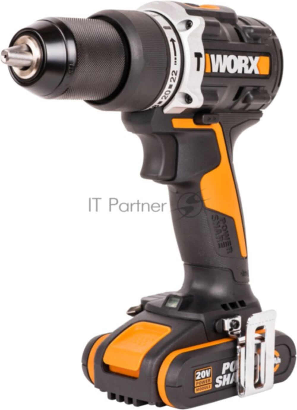 Дрель-шуруповерт Worx WX352, 20 В, 0 Ач, 60 Нм, бесщеточный, ударный