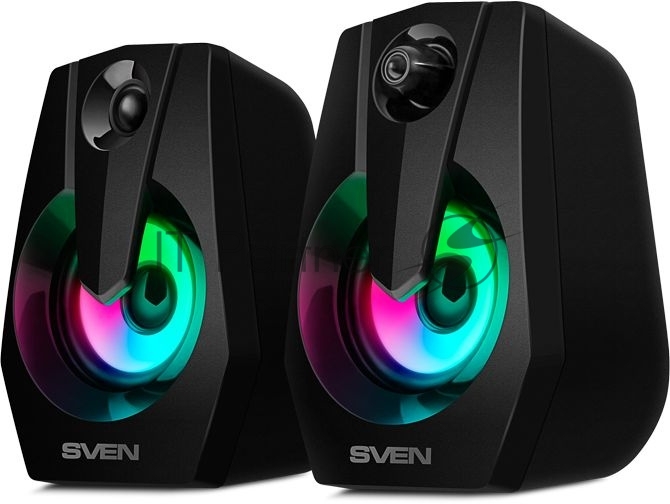 Акустическая система SVEN 370 2.0 черные (2x2W, USB, RGb подсветка)