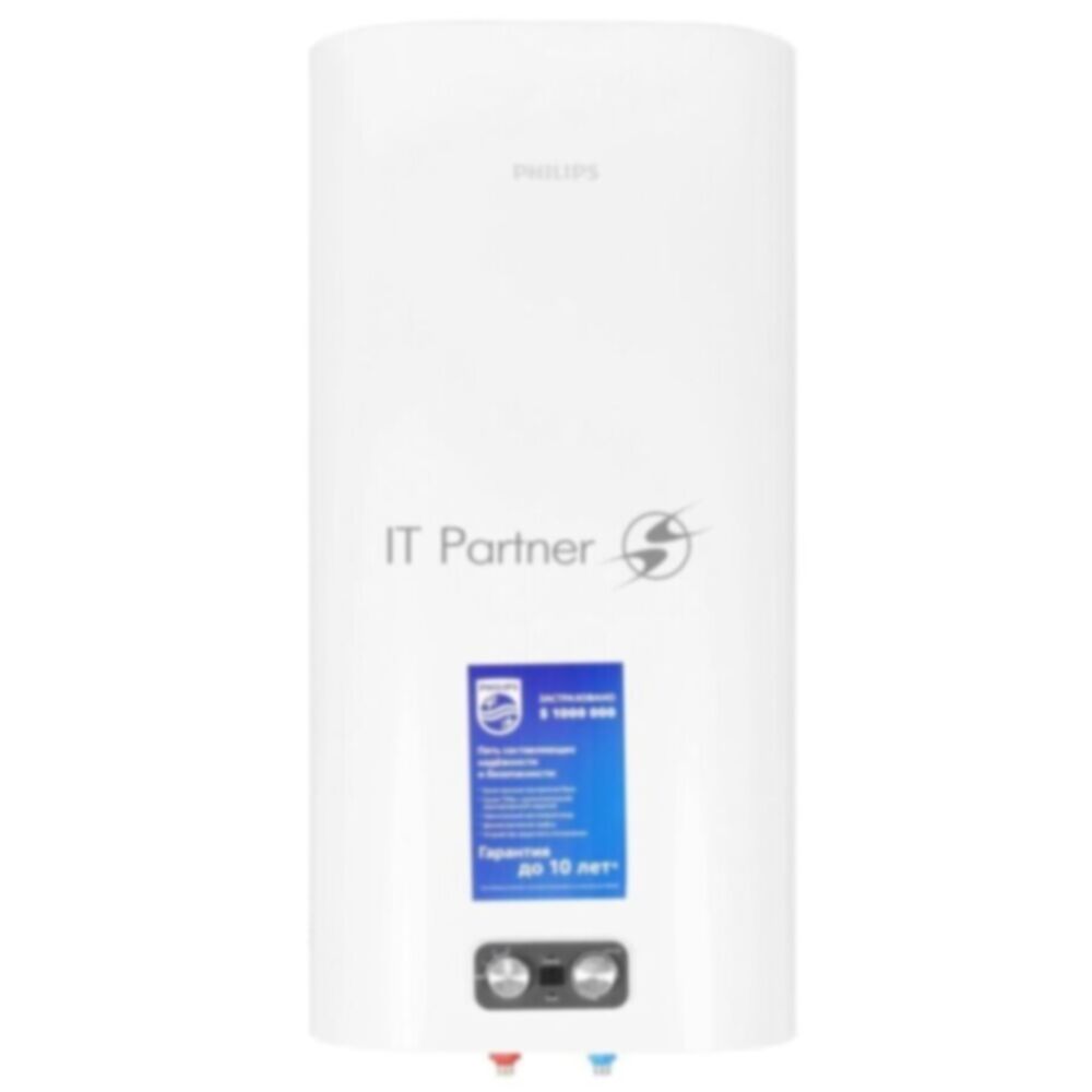 Водонагреватель электрический Philips YB AWH1617/51(80YB) белый, накопительный, 80 л, 2 кВт, настенный, вертикальный, плоский корпус, бак из нержавеющей стали, сухой ТЭН, механическое управление с LED-дисплеем
