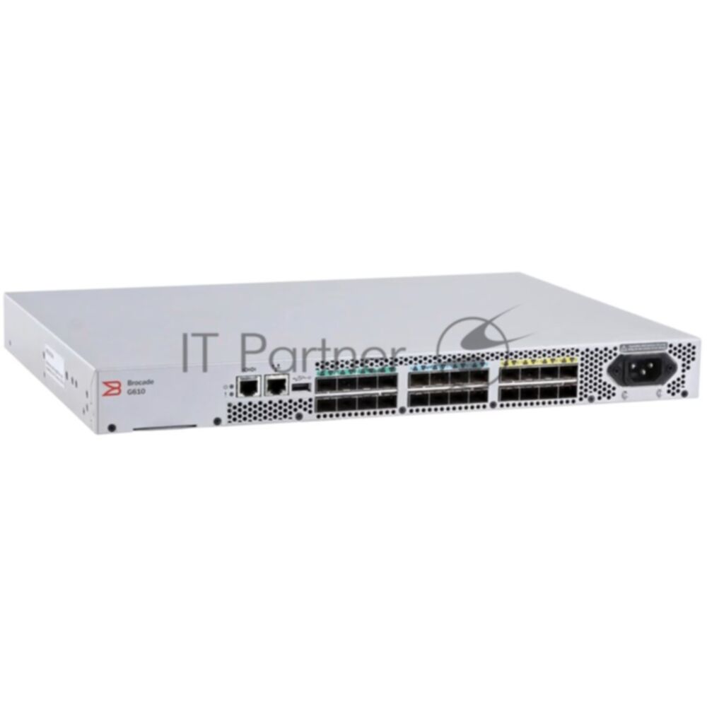 Коммутатор Brocade G610 24x32G ports Fibre Channel Switch, 24-port licensed, 24x32Gb SFP28 transceivers (analog DS-6610B, SN3600B, SNS2624, DB610S)