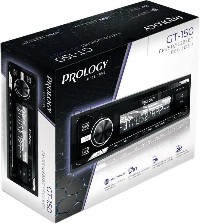 Автомагнитола Prology GT-150, 1 DIN, Bluetooth, USB Type-A, AUX, пульт ДУ