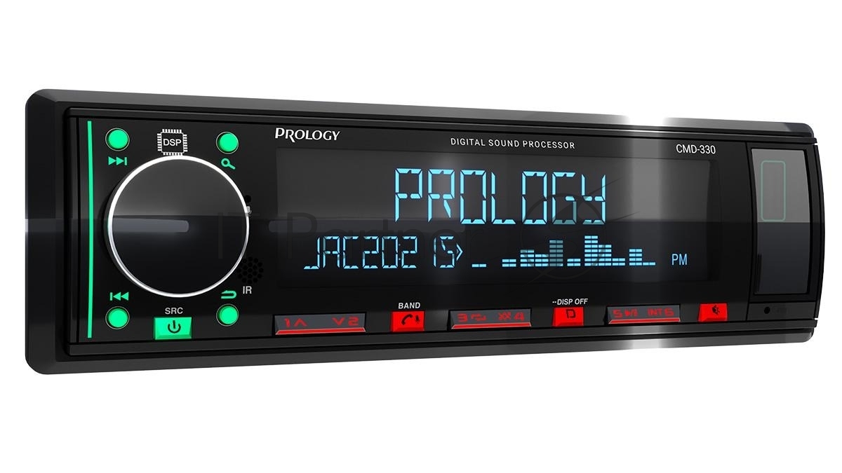 Автомагнитола Prology CMD-330, 1 DIN, Bluetooth, USB Type-A, AUX, пульт ДУ