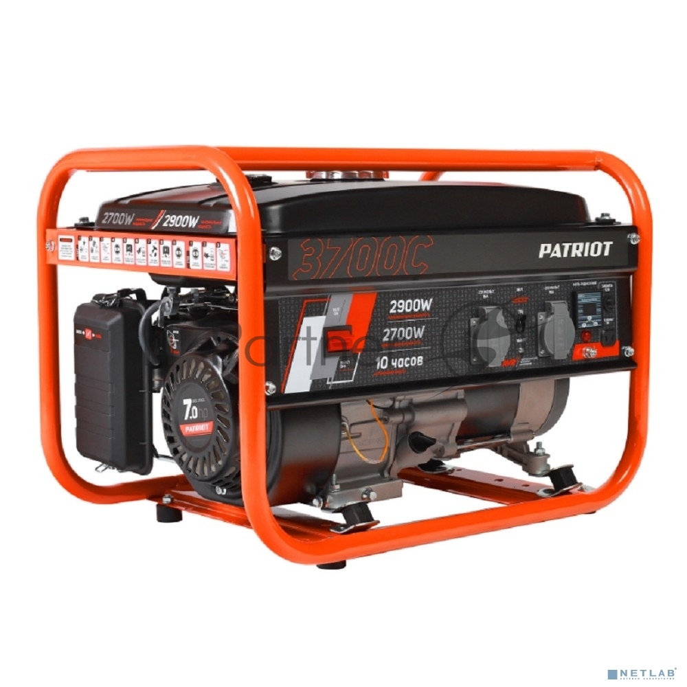Электрогенератор бензиновый Patriot GRS 3700C, 2.9 кВт, 70 дБ, 40 кг