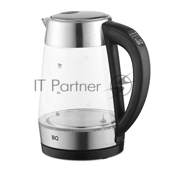 Чайник электрический BQ KT1700G черный-сталь, 2200 Вт, 1.7 л