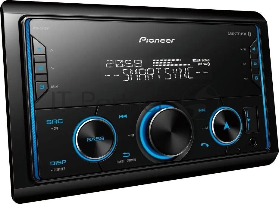 Автомагнитола Pioneer MVH-S425BT, 2 DIN, Bluetooth, USB Type-A, AUX, пульт ДУ