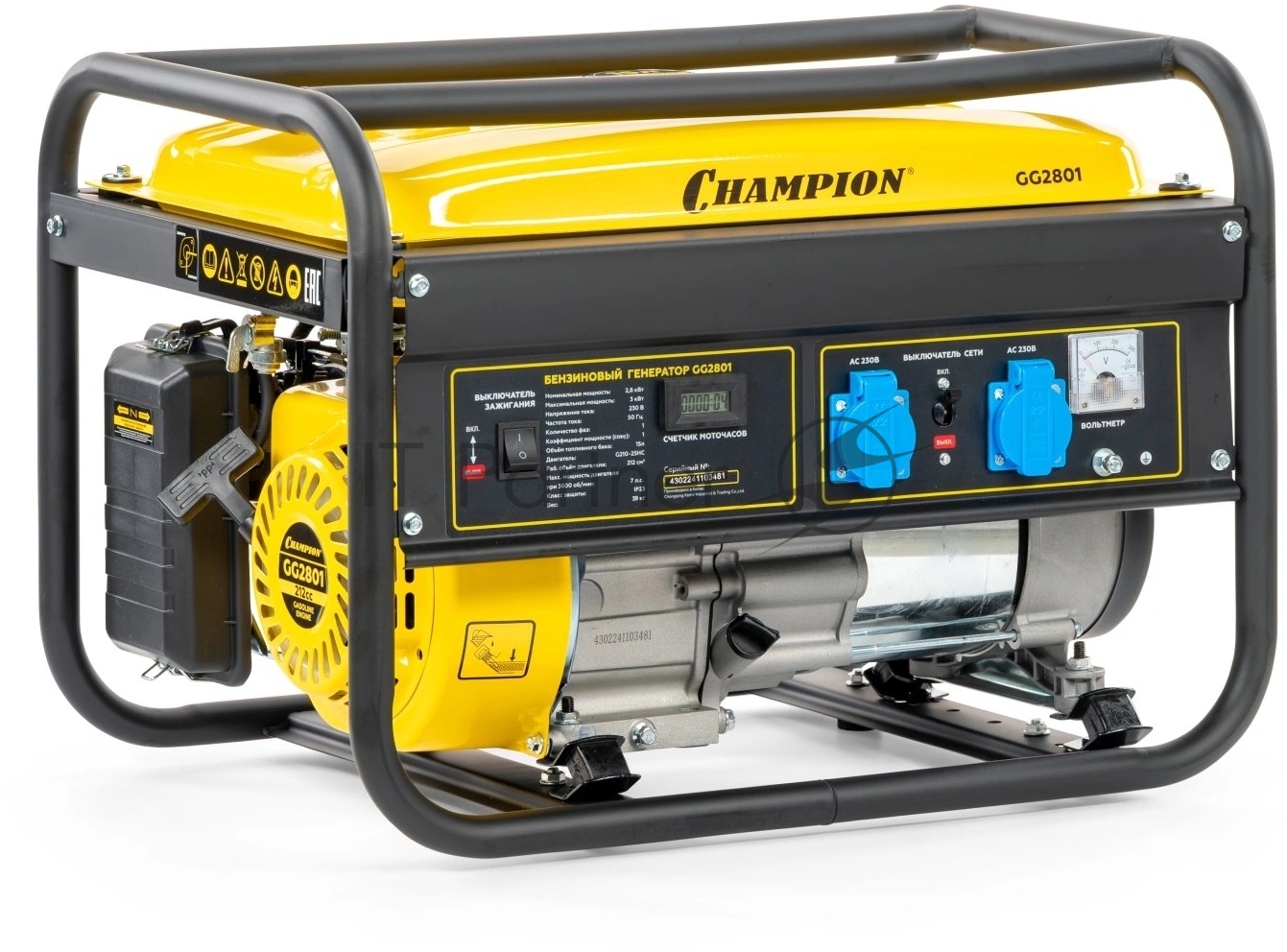 Генератор Champion GG2801 2,8/3,0 кВт 7лс 15л 39 кг