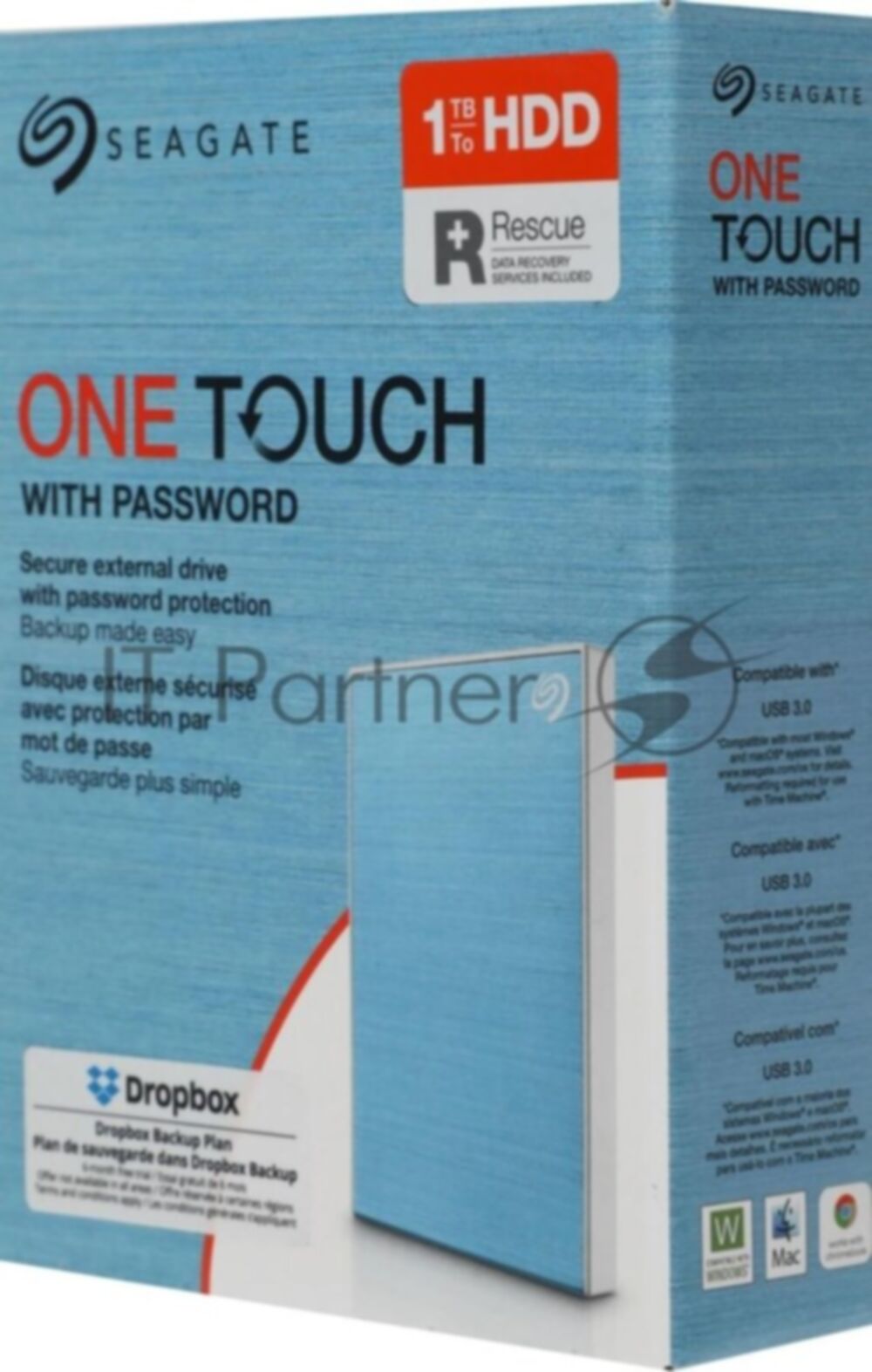 Жесткий диск SSD Seagate One Touch 1Tb USB 3.0 2.5" голубой