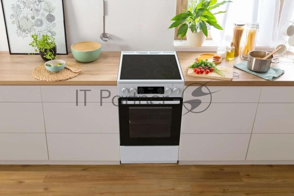 Плита электрическая Gorenje GEC5C42WG белый, конфорок 4 электрических, духовка 70 л, 50 см x 85 см x 59.4 см (без крышки)