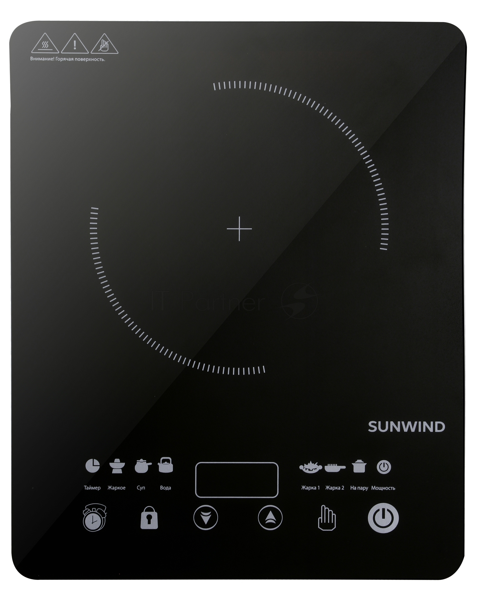 Плита настольная электрическая SunWind SCI-0502 чёрный, 1.4 кВт, индукция, конфорки - 1, стеклокерамика, сенсор