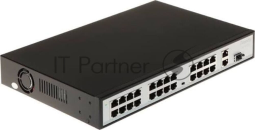 Коммутатор Tiandy TC-P3S027 Spec:H/2421/AT/260, 24×100 Мбит/с PoE + 2×1 Гбит/с Uplink + 1×1 Гбит/с SFP, неуправляемый