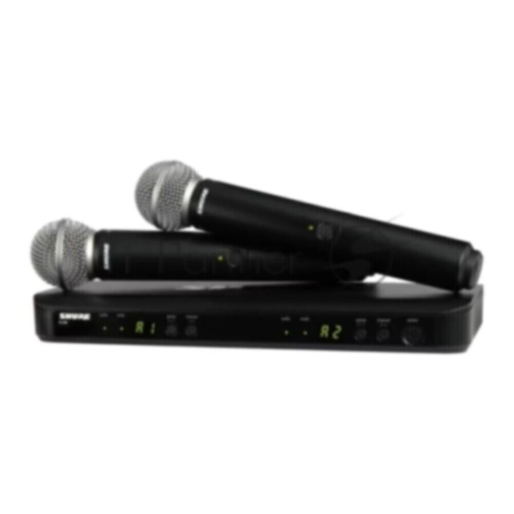 Микрофонная система SHURE BLX288E/SM58-M17 беспроводная, двухканальная, с двумя ручными передатчиками SM58. Частота UHF 662-686 МГц