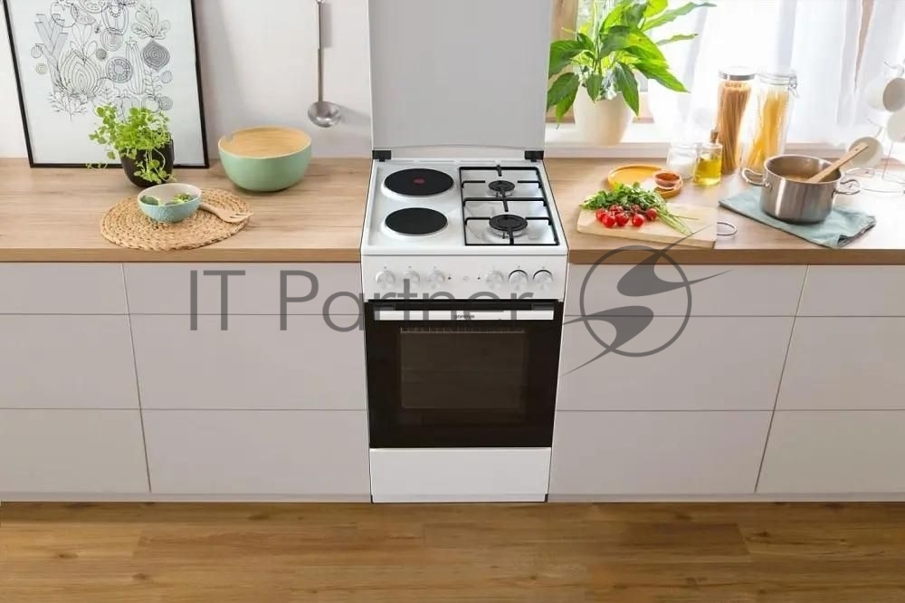 Плита комбинированная Gorenje GK5A12WG белый, конфорок 2 газовых и 2 электрических, духовка 68 л, 50 см x 85 см x 59.4 см