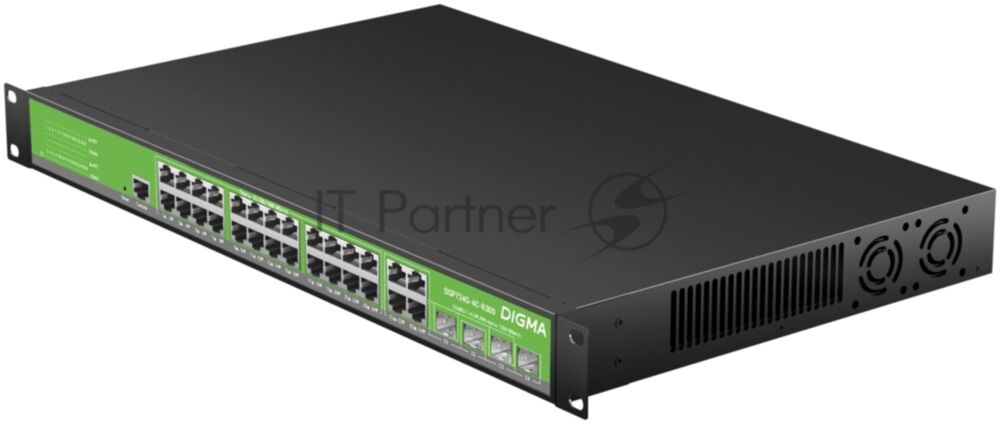Коммутатор Digma DSP724G-4C-R300, 24×1 Гбит/с + 4×1 Гбит/с Combo, управляемый
