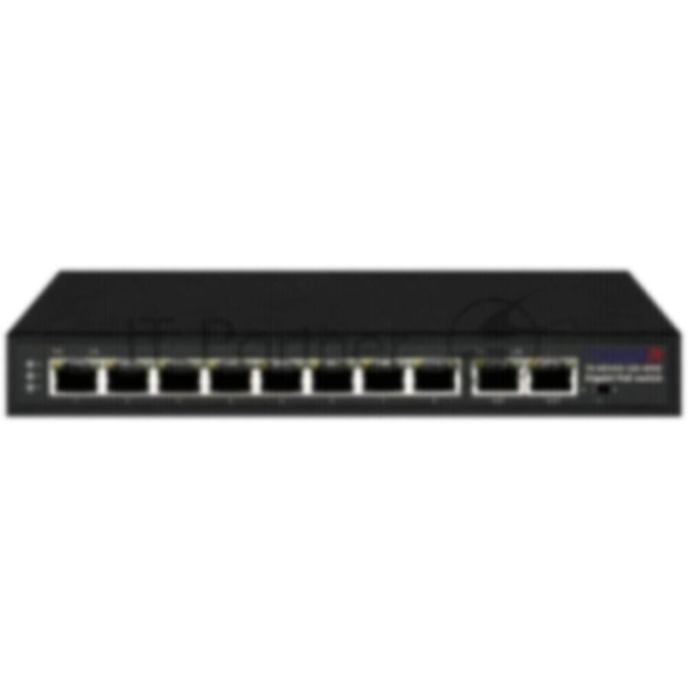 Неуправляемый коммутатор Trassir TR-NS1410-120-8POE с 8 PoE портами (10/100/1000 Мбит/с (Base-T)) 2 Uplink (10/100/1000 Мбит/с (Base-T)), стандарты PoE EEE802.3af, EEE802.3at, EEE802.3bt, максимальная мощность на порт 90Вт, общая - 120 Вт.