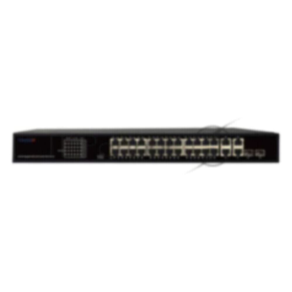 Неуправляемый коммутатор Trassir TR-NS14282С-370-24POE с24 PoE портами (10/100/1000 Мбит/с Base-T PoE port),и 2 Combo портами (10/100/1000 Мбит/с Base-T), 2 Uplink (10/100/1000 Мбит/с Base-T)