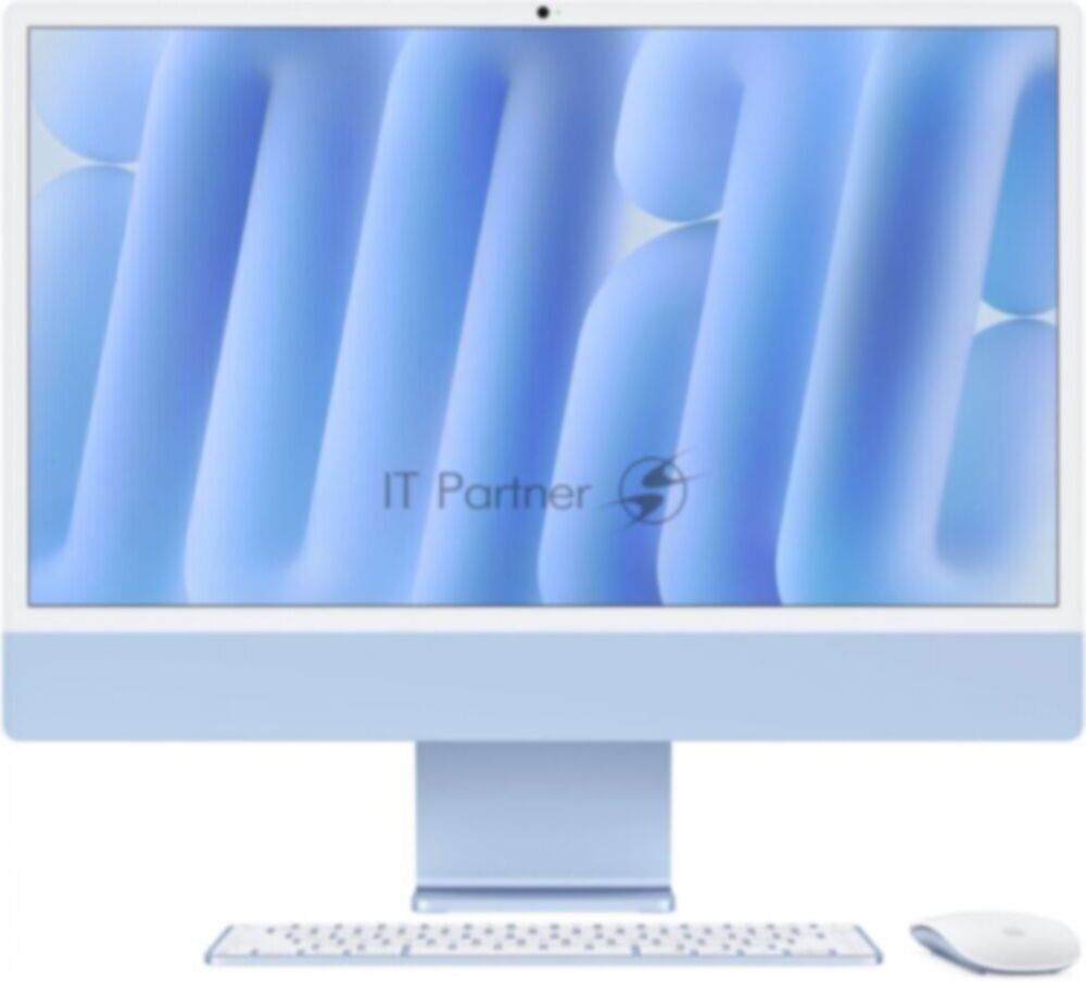 Моноблок Apple iMac A3247 24" 4.5K M4 8 core (4) 16Gb SSD 256Gb 8 core GPU macOS WiFi BT 143W клавиатура мышь Cam синий 4480x2520
