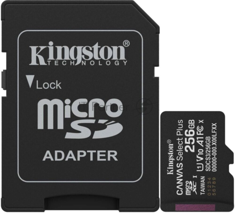 Флеш карта microSDXC 256Gb Kingston SDCS3/256Gb Canvas Select Plus + adapter