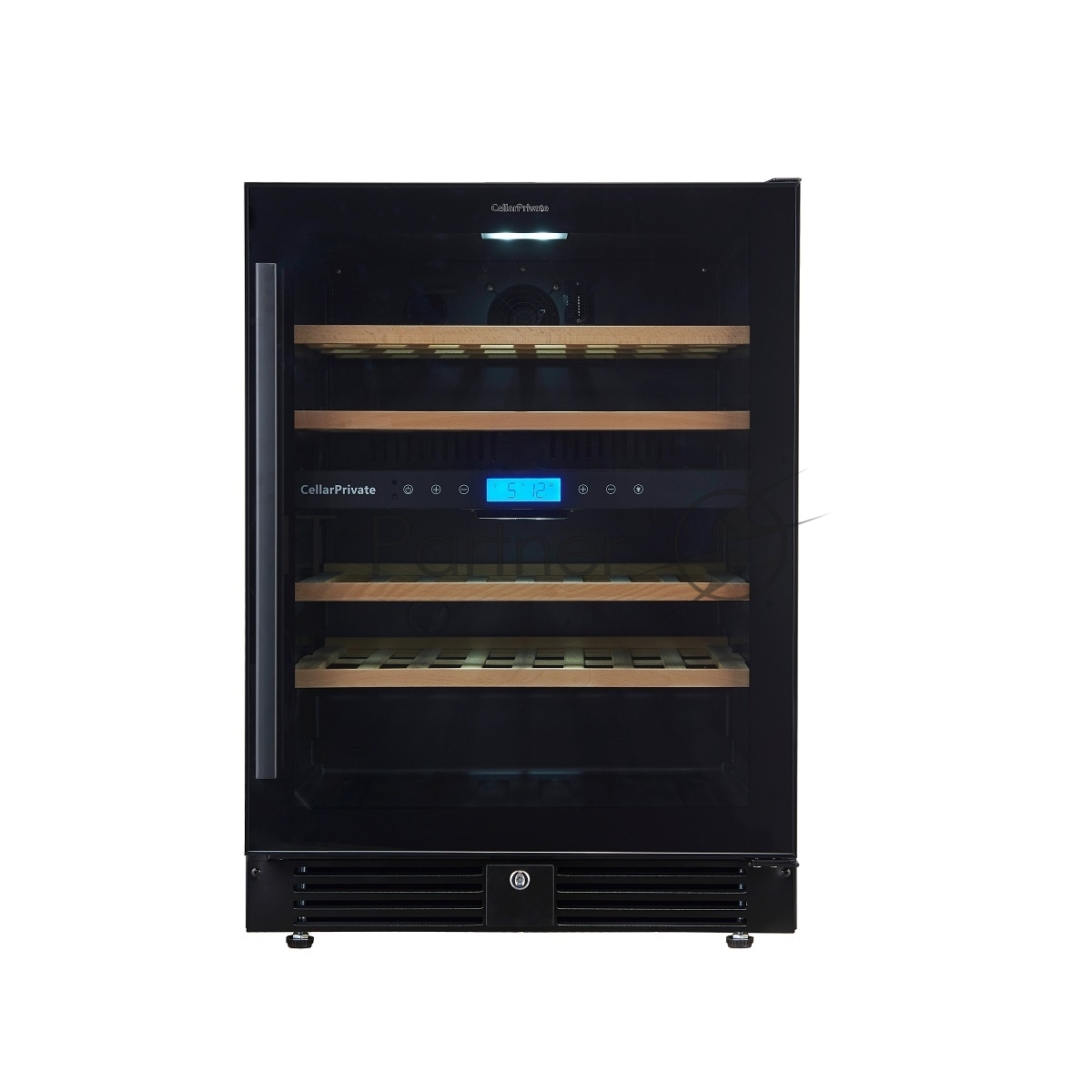 Винный шкаф встраиваемый Cellar Private CP043-2TB чёрный, 129 л, 2 отсека, 43 бут.