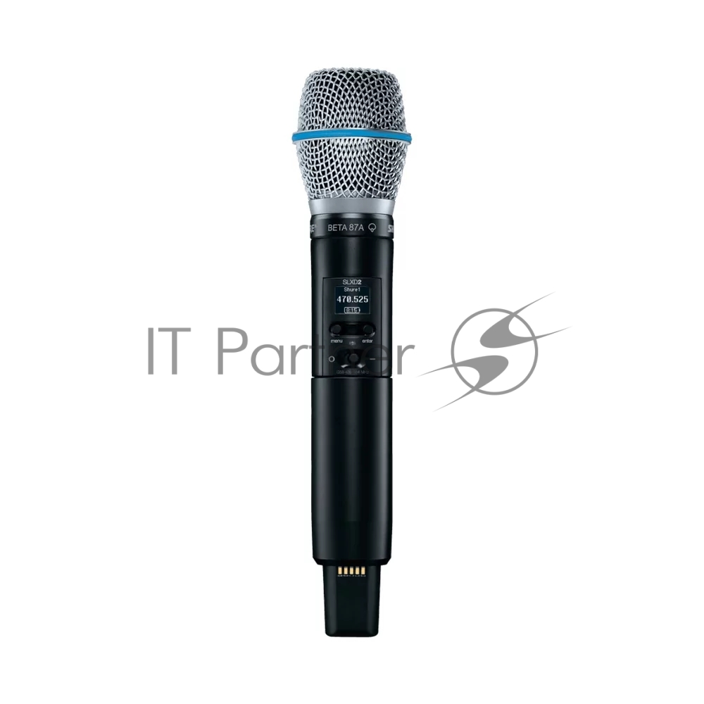 Цифровой ручной передатчик SLXD2 SHURE [SLXD2/B87A=-H56] диапазон 518-562 МГц, конденсаторный суперкардиоидный капсюль Beta 87A, цвет чёрный