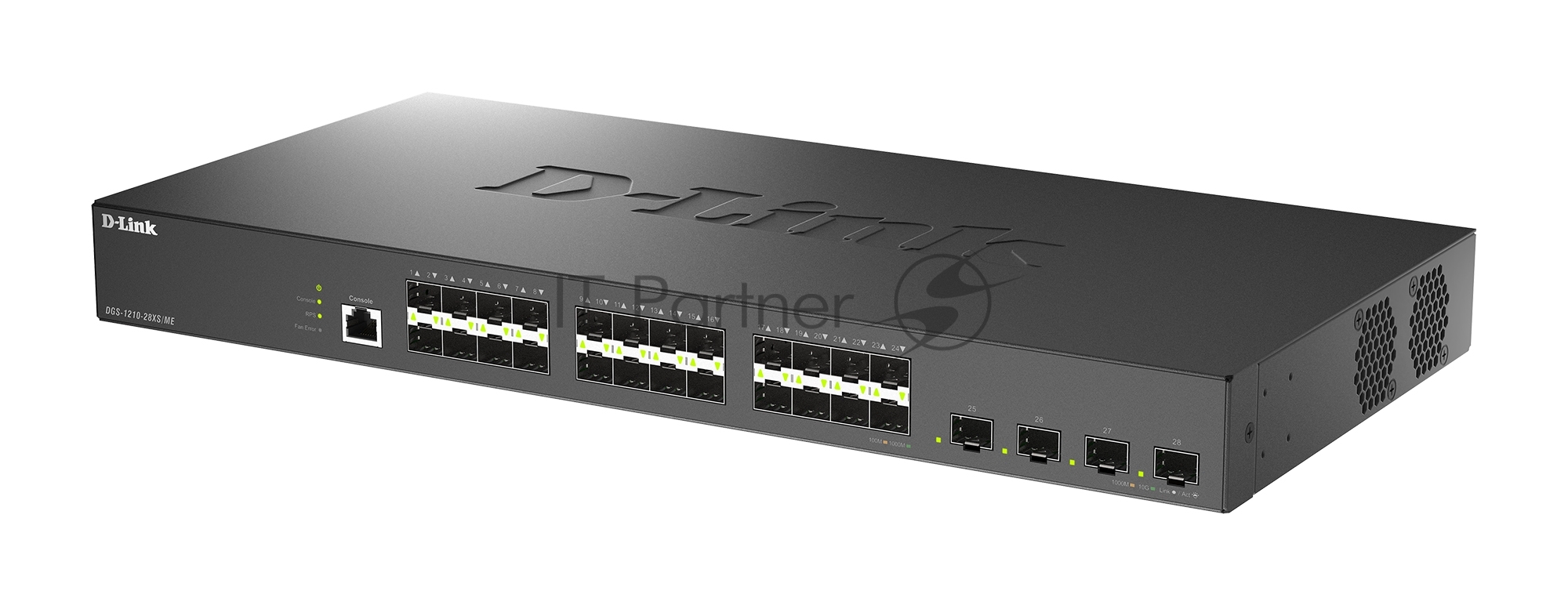 Коммутатор D-Link DGS-1210-28XS/ME/C1A, 24×1 Гбит/с SFP + 4×10 Гбит/с SFP+, управляемый