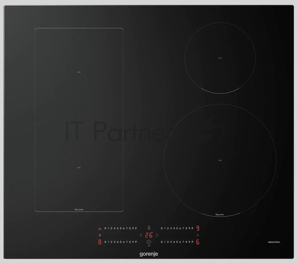 Варочная панель Gorenje GIC6422BSC индукция, 60 см, 4 зоны нагрева, сенсорное управление, таймер, бустер, функция Bridge, индикация остаточного тепла, пауза, защита от детей, цвет черный