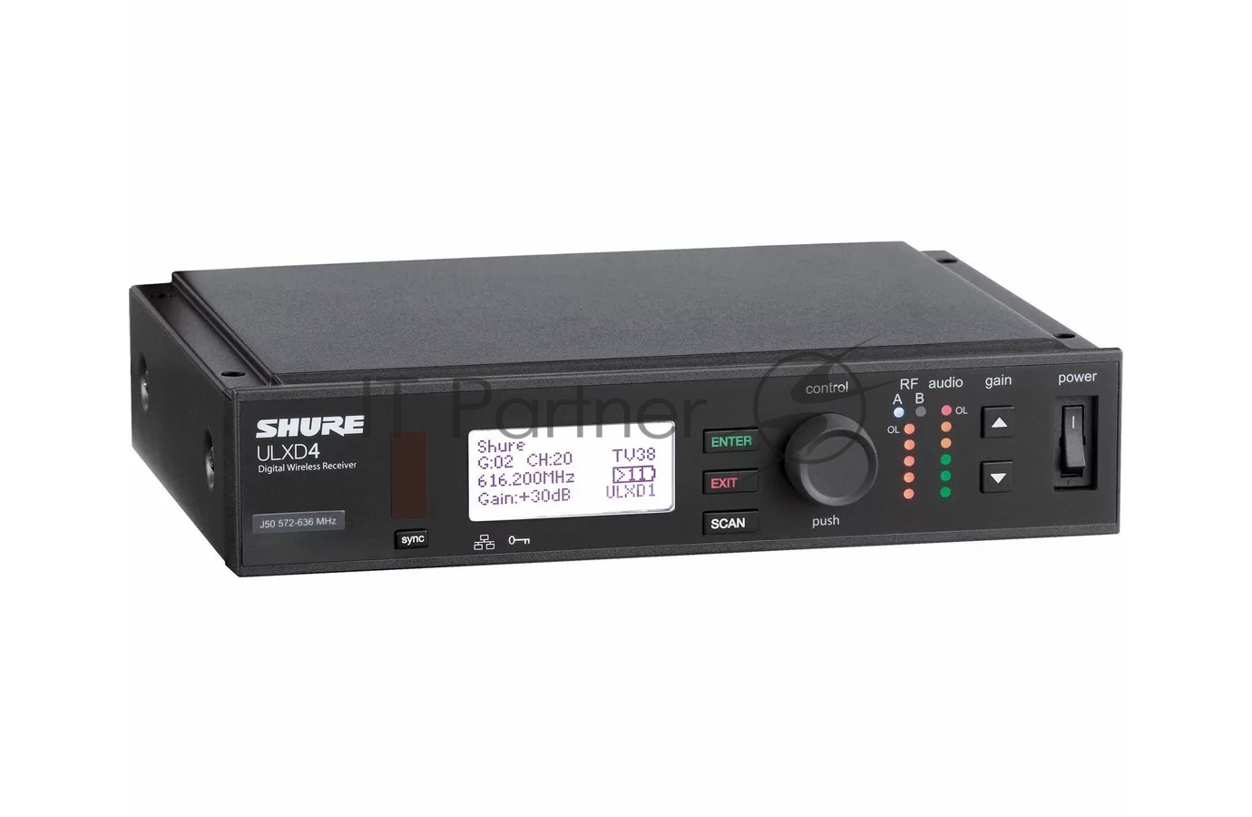 Приёмник SHURE [ULXD4E=-G51] одноканальный цифровой 470-534 MHz