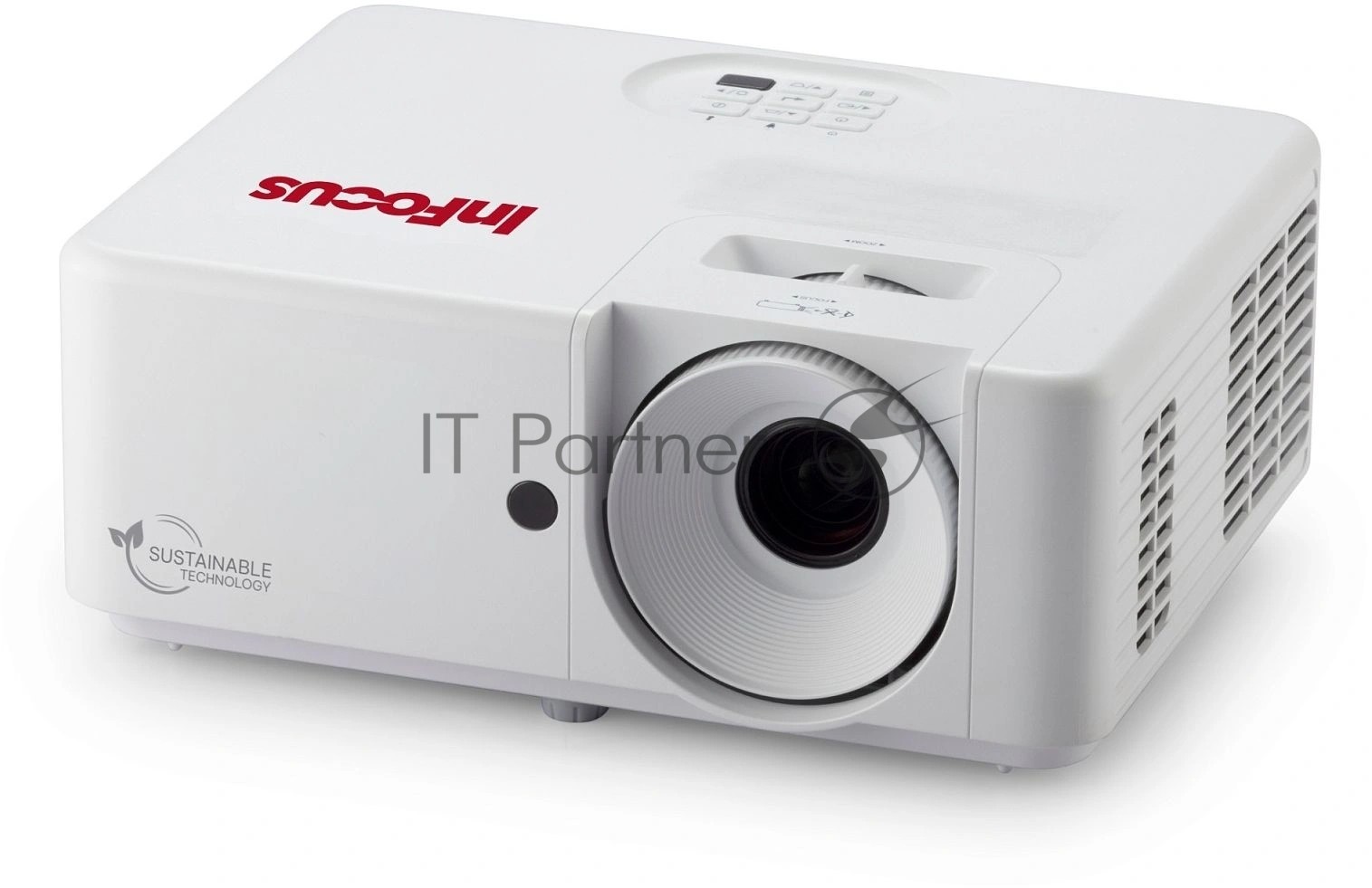 Лазерный проектор InFocus [IN1108ST] DLP, FullHD, 3800 lm, 2 000 000:1, TR 0.5:1, 2xHDMI 2.0, 3.5mm audio out, USB A х1, RS232, 15W, 3.1 кг, белый
