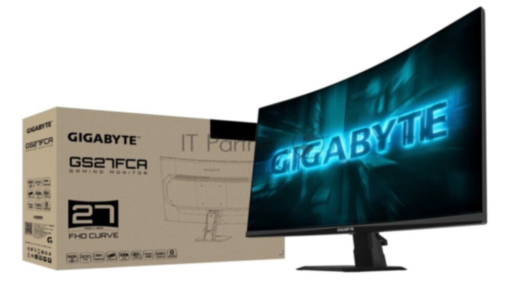 Монитор 27" Gigabyte GS27FCA EK Black 27" VA, Curved, 1920x1080, 200Hz, 8bit, 1ms, 250cd/m, 3000:1, 2xHDMI-2.0, DP-1.4, Vesa100)