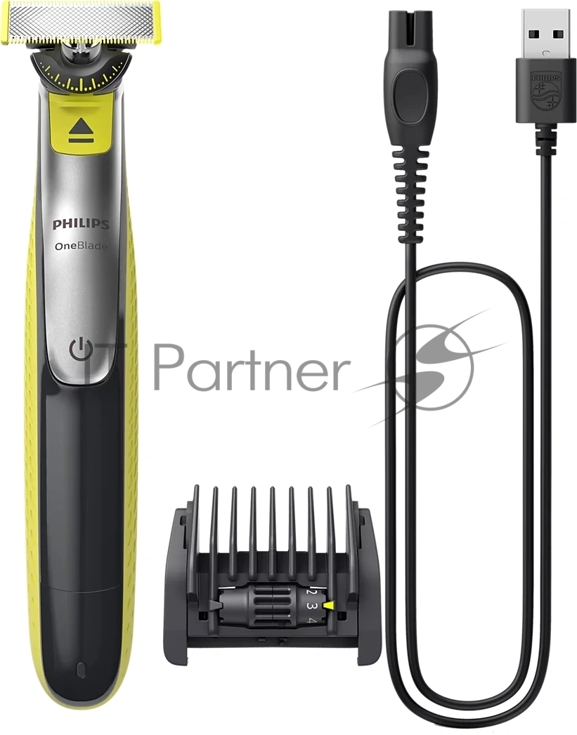 Триммер Philips QP2734/23 черный/салатовый 1Вт