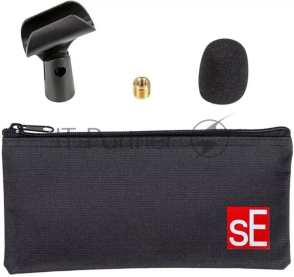 Микрофон динамический sE Electronics V7 SWITCH 40 Гц - 19 кГц, суперкардиоида, выключатель, в комплекте: микрофонный зажим, адаптер с резьбой, чёрная ветрозащита, транспортировочный чехол на молнии. Цвет серый.