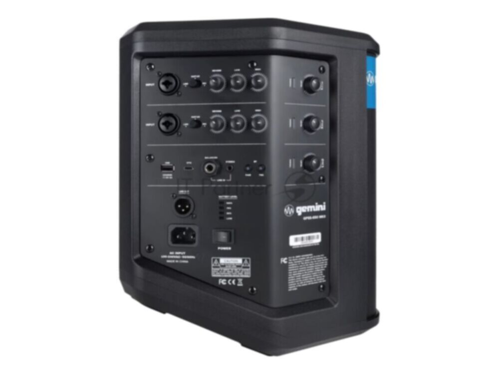 Акустическая система Gemini [GPSS-650 MKII] Активная, 2-х полосная, 50 Гц 20 кГц, RMS/Peak 100/400 Вт, Bluetooth, TWS, EQ, Li-ion АКБ