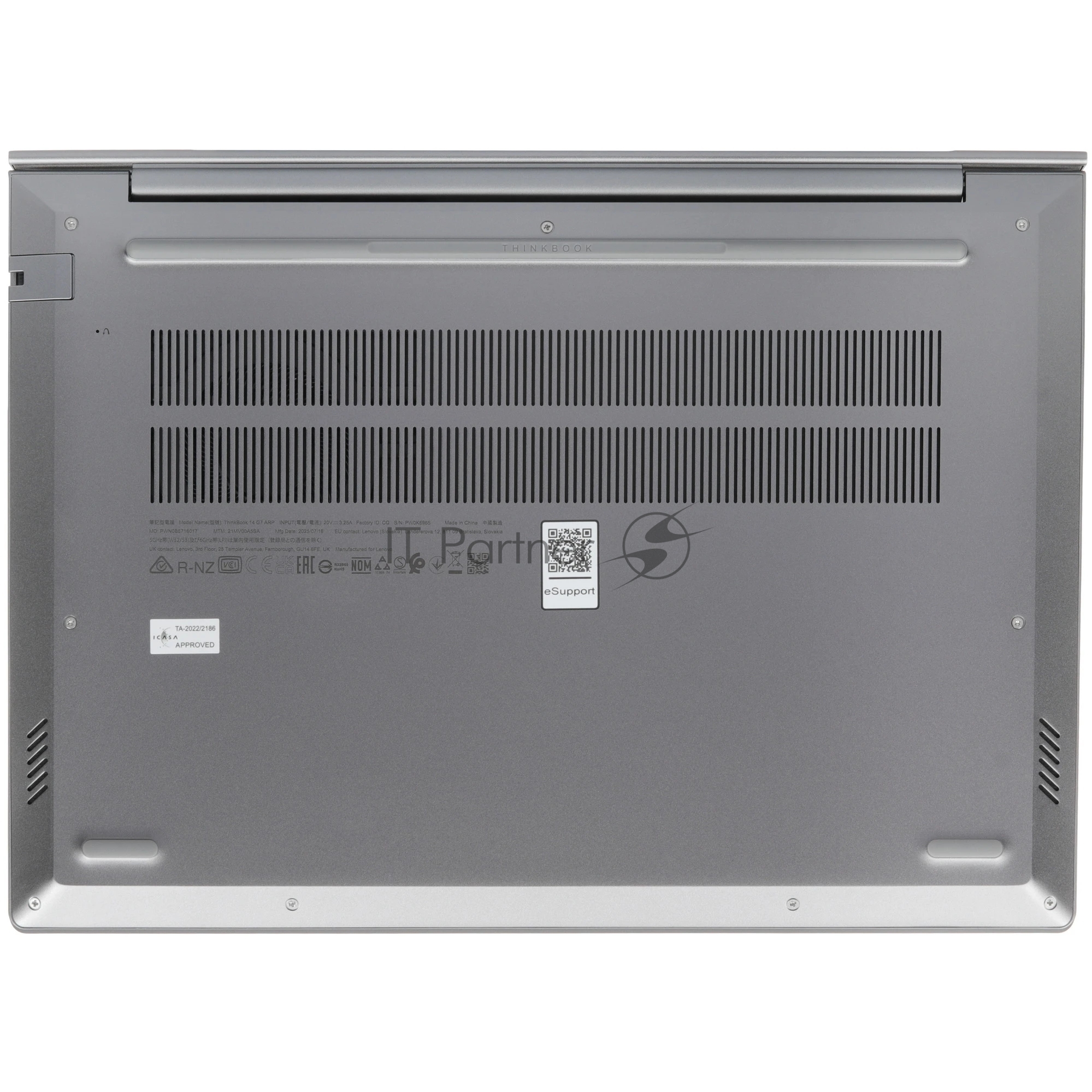 Ноутбук/ Lenovo ThinkBook 14 G7 ARP 14.0" WUXGA 300nits, R5-7535HS,16GB DDR5,512GB SSD,Integrated, IR FHD Cam, Wi-fi AX 2x2-6E+BT,Y-FPR,3 Cell 45Whr ,BKLT KB UK-ENG, No OS, 1Y