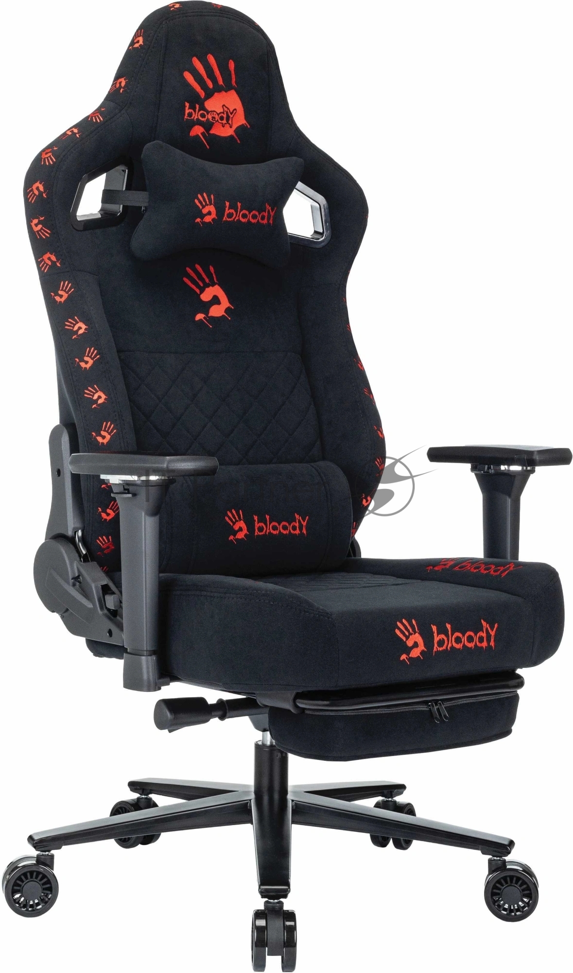 Кресло игровое A4Tech Bloody GC-670 черный искусственная замша с подголов. крестов. металл подст.для ног