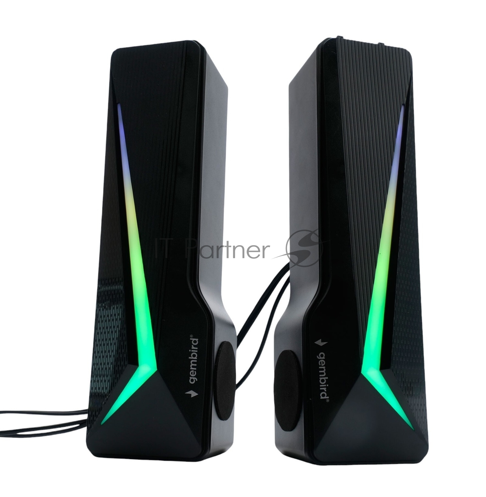 Акустическая система-трансформер 2.0 Gembird SPK-615, 10Вт, пластик, RGB подсветка, черный