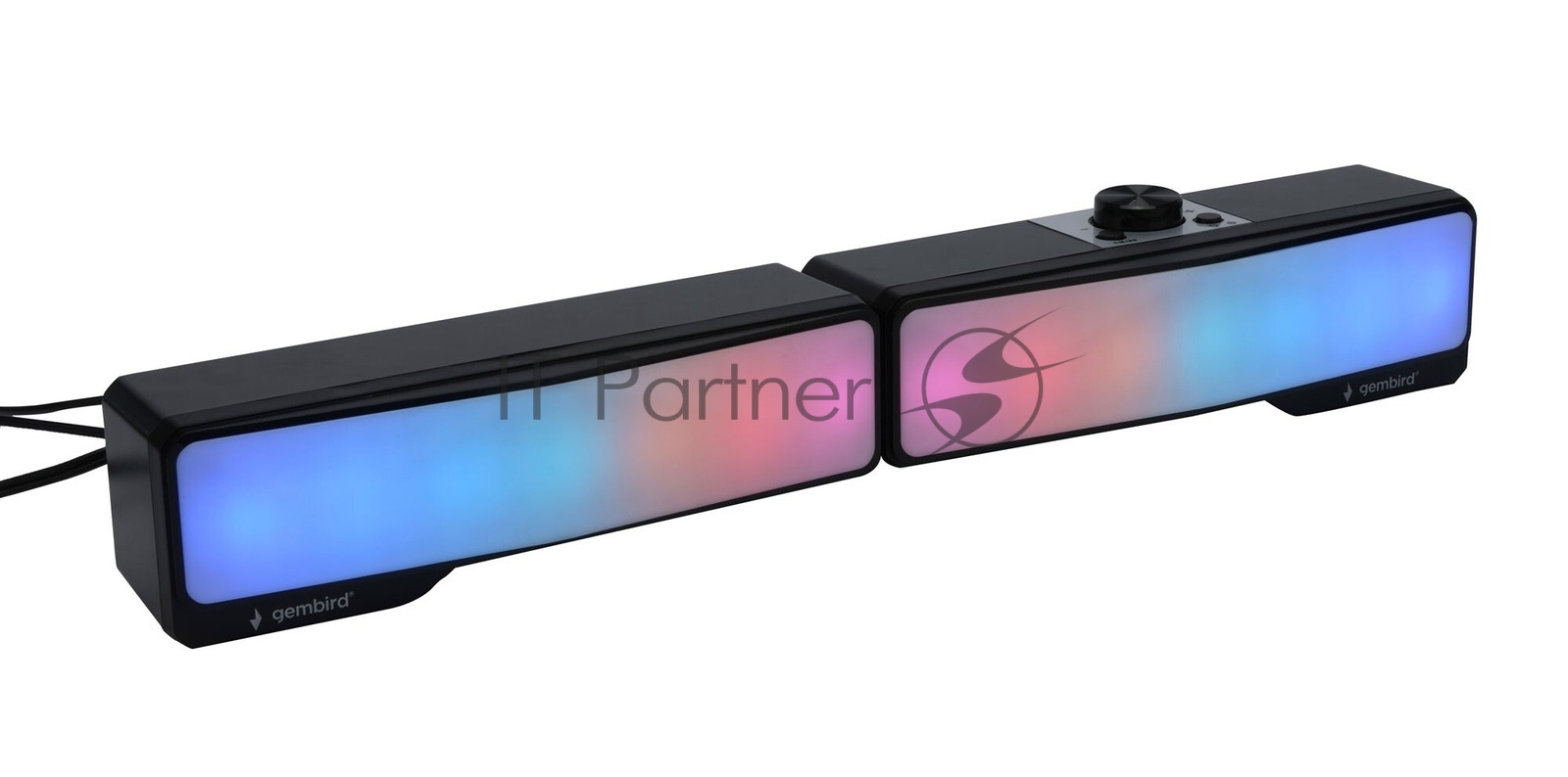 Акустическая система-трансформер 2.0 Gembird SPK-620, 10Вт, пластик, RGB подсветка, черный