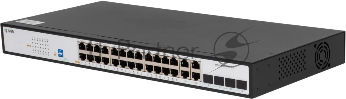 Коммутатор SNR SNR-S2300G-24TC-POE (L2) 24x1Гбит/с 4xКомбо(1000BASE-T/SFP) 24PoE 370W управляемый